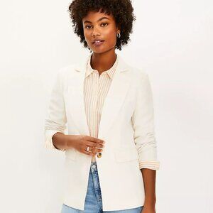 SOLD! LOFT Modern Blazer in Ivory Whisper White, Linen Lyocell Blend, 4